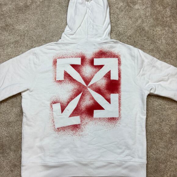 Off-White Main Label Virgil Abloh Stencil Arrows Logo Print Hoodie XL - Picture 2 of 12